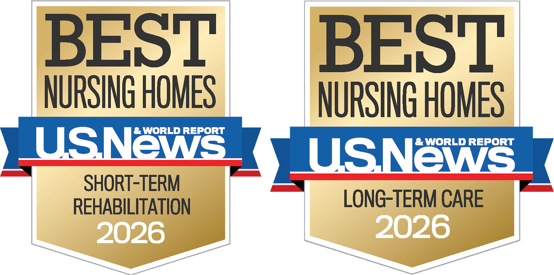 U.S. News Best Nursing Homes 2026 badges