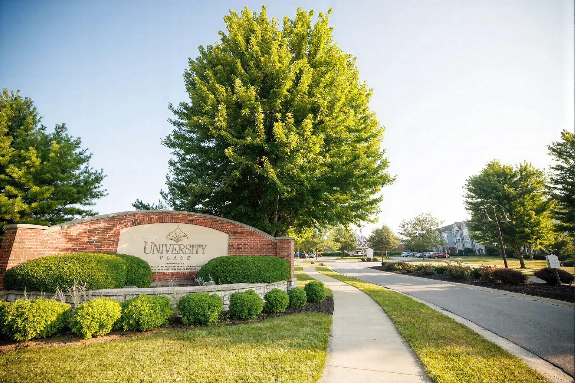 University Place neighborhood entrance sign