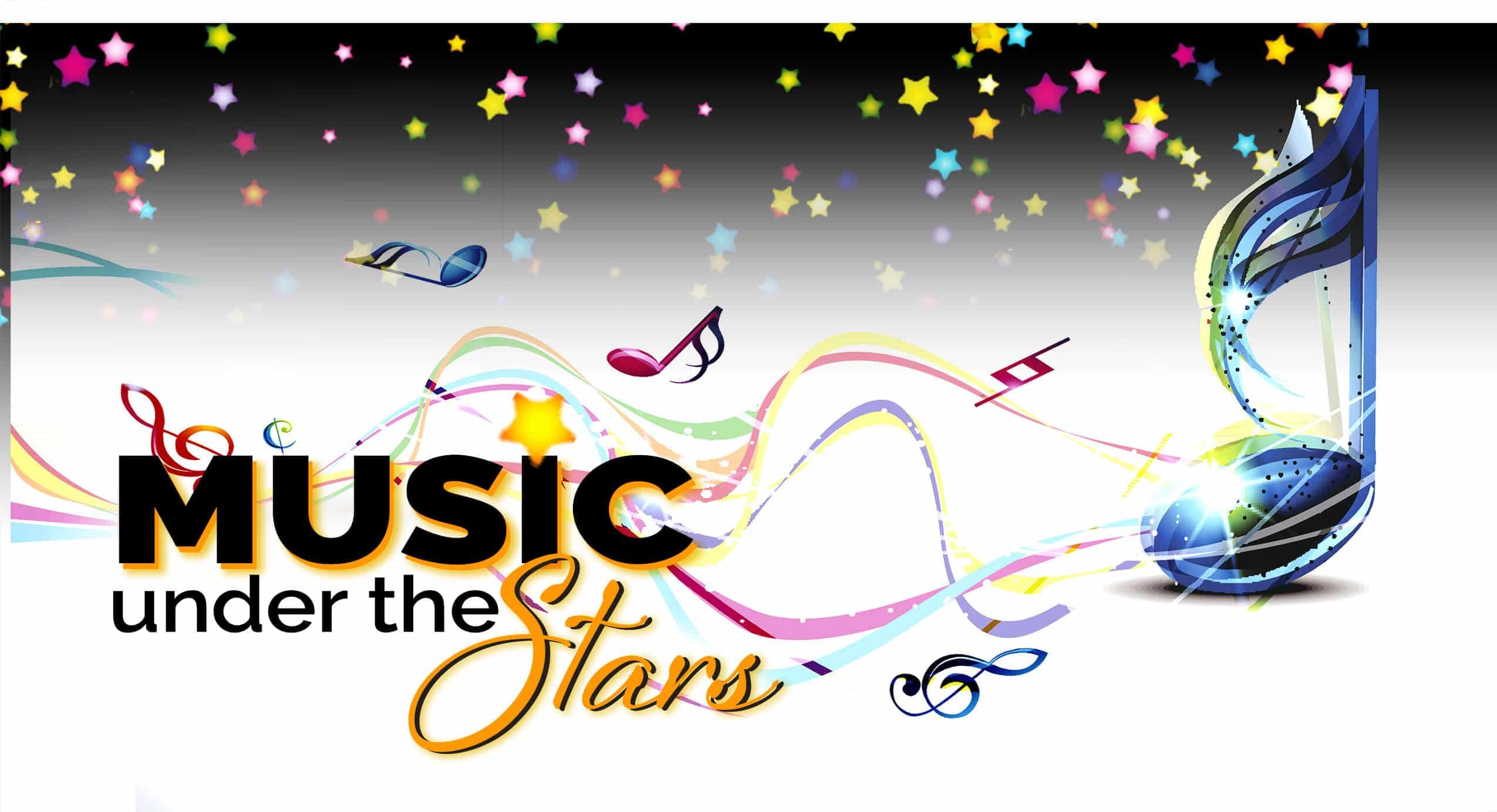 Music Under the Stars colorful musical graphic
