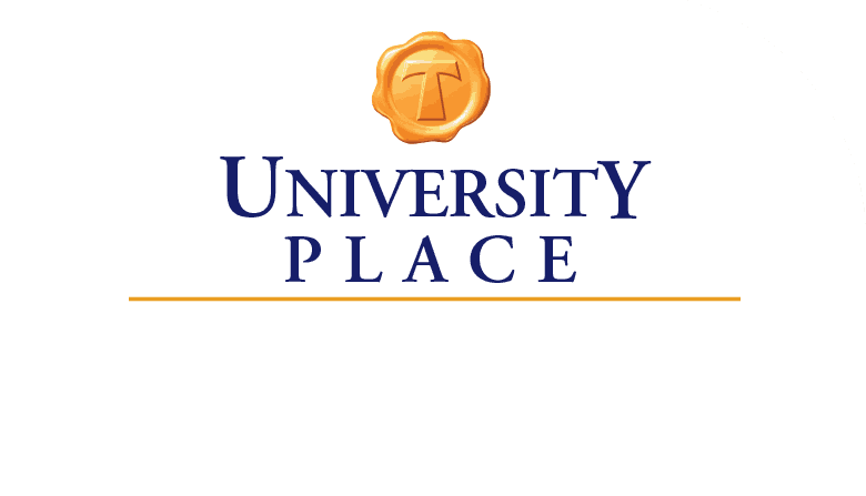 University Place logo with gold seal emblem