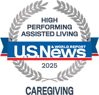 U.S. News 2025 High Performing Assisted Living badge