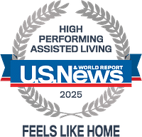 U.S. News 2025 High Performing Assisted Living badge