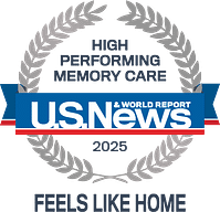 U.S. News 2025 High Performing Memory Care badge
