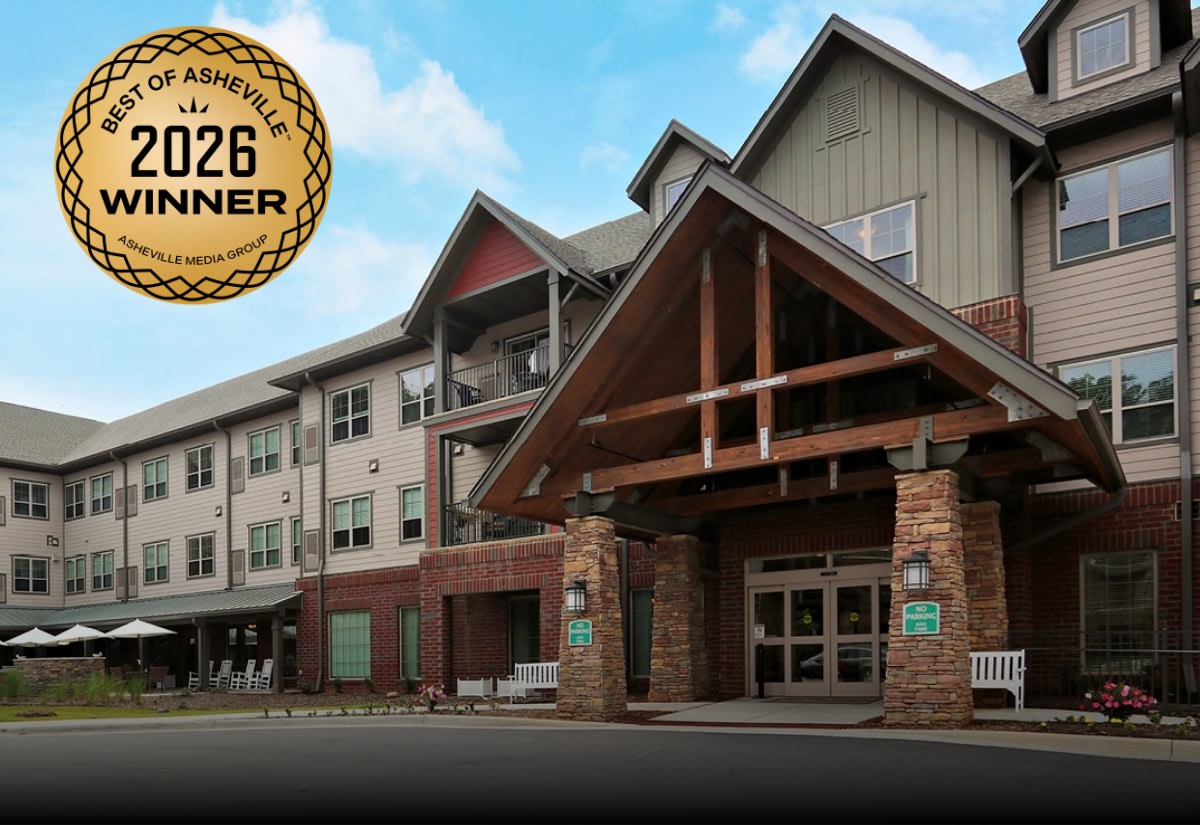 Award-winning Asheville senior living community entrance