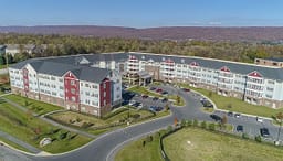 Aerial view of large residential apartment complex