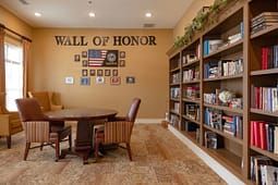 Library room with Wall of Honor display