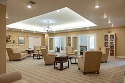 Elegant lounge area with armchairs and soft lighting