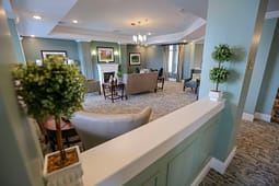 Elegant living room with fireplace and seating area