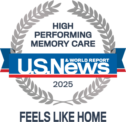 U.S. News 2025 High Performing Memory Care badge
