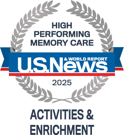 U.S. News 2025 High Performing Memory Care badge
