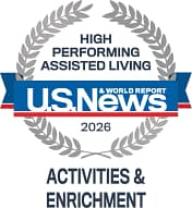 US News 2026 High Performing Assisted Living badge