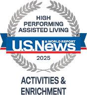 U.S. News 2025 High Performing Assisted Living badge